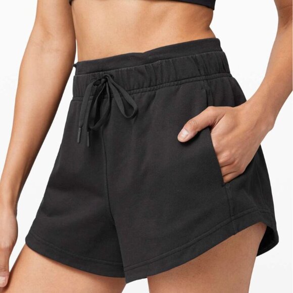 Lululemon Inner Glow Short 3" *Terry Black Size 4 - Picture 1 of 5